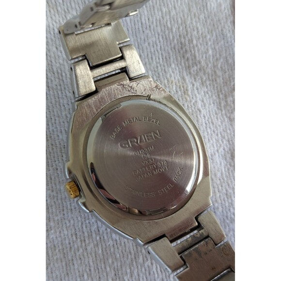 Gruen GU331M Mens Watch Chronograph Stainless Steel Day Date 24-hr w NEW BATTERY main image 9